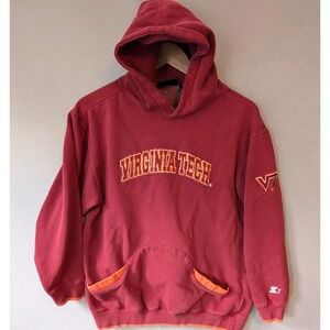 Vtg Starter Virginia Tech Hokies NCAA Hoodie Sweatshirt Youth Large 16-18 Men Sm